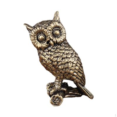 Brass Owl Figurine Statue Sturdy Craftsmanship Table Decoration Animal Ornament Home Decor for