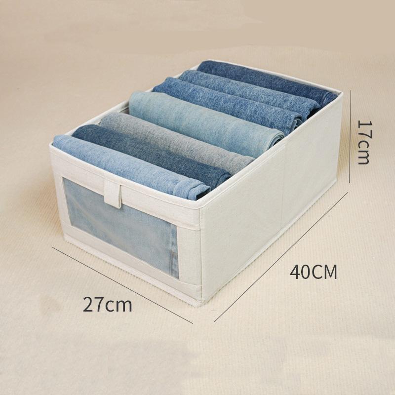 

Контейнеры для хранения белья Контейнеры для хранения одежды, джинсов, игрушек, книг Органайзеры для шкафа Корзины для хранения с окном льняной