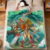 Game Cute Funny Art Cool W-Wakfu Blanket Warm Soft Plush Blanket Sofa Living Room Nap Home Bedroom Travel Gift Flannel Pet Hogar