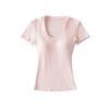 Spice girl u-neck short-sleeved t-shirt women's short with chest pad summer waist tight sexy t-shirt high waist bottoming shirt top