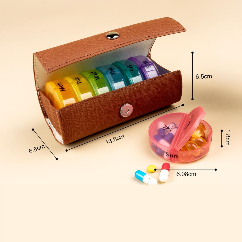Medicine 14 Compartment Pill Box Storage Box Portable Plastic Container Box 7 Days Weekly Morning And Evening Travel Pill Box