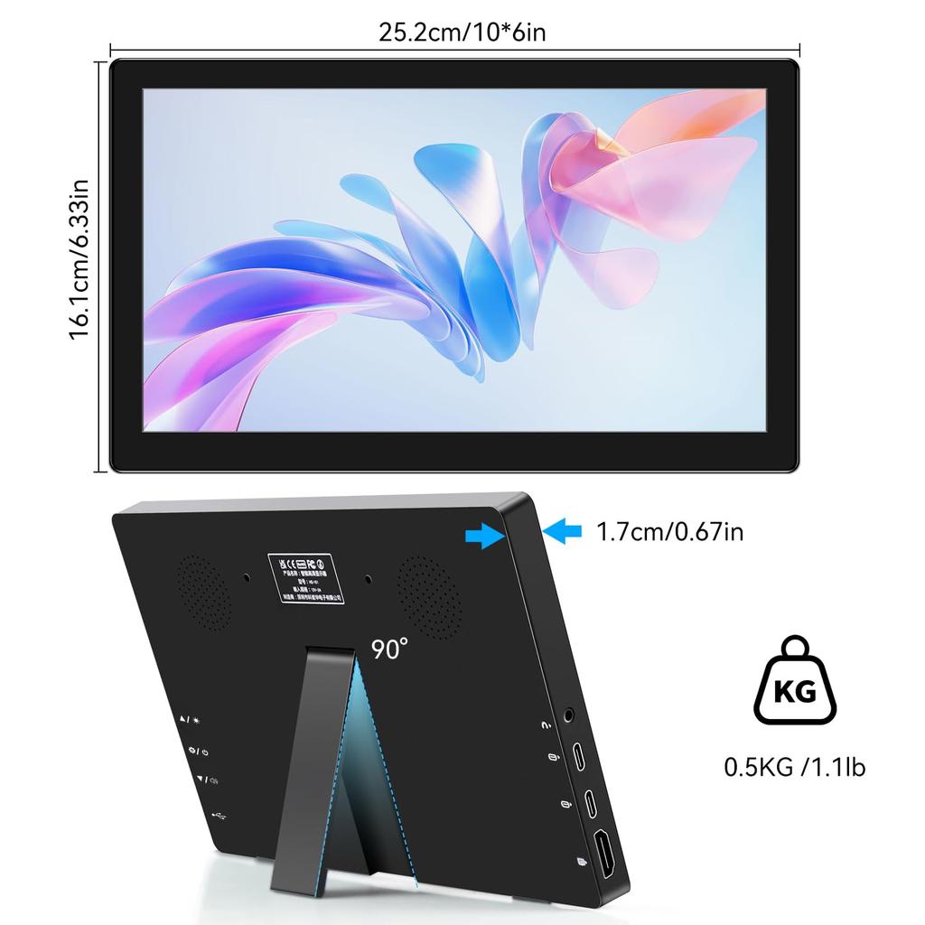 Palcový Dotykový Přenosný Displej IPS Displej 1366x768P 60Hz 400 Jas HDMI Přepínač Displeje pro Xbox Laptop Kompatibilní s Raspberry Mini Dotykový Displej