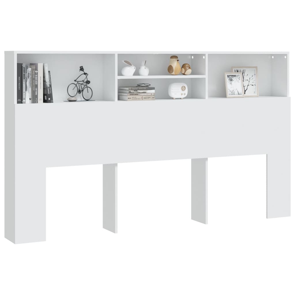 Modernes Kopfteil Mit Regalen Und Stauraum, Ohne Bettgestell Und Matratze, 180 X 19 X 103,5 Cm