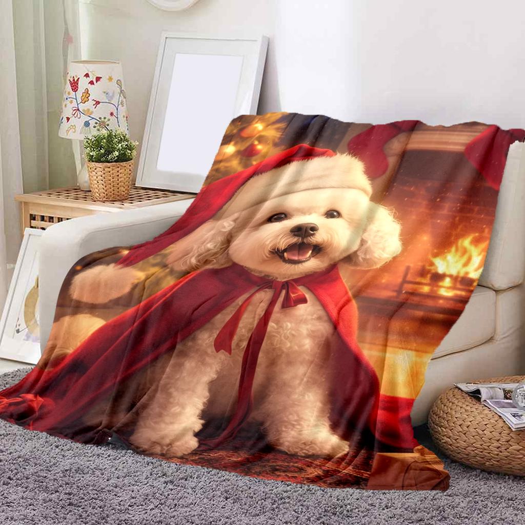 1Pc Cartoon Print Flannel Blanket, High Quality Comfortable for All Seasons, Home Decor, Warmth and Comfort, Perfect for Christmas Birthday Gift