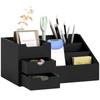 Desk Organizer 2 Drawers Storage Box Office Box Organization Black 33 X 20.5 X 15.5 Cm