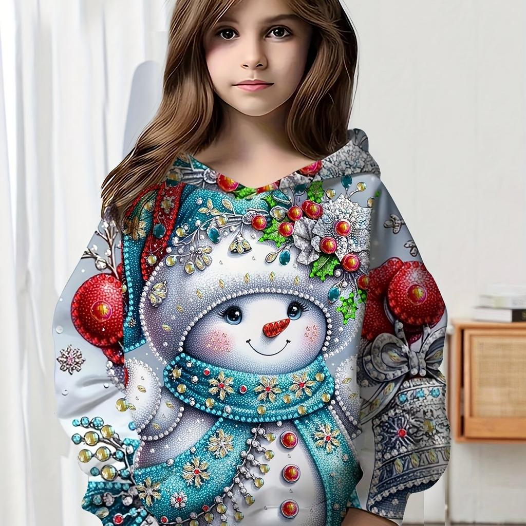 Children's Clothing Girl Hoodies Long Sleeve 3D Print Kids Spring Fall Clothes Casual Festivals Party Pullover Girl Clothes Tops