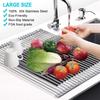 Multipurpose Foldable Kitchen Sink Rack Mat Stainless Steel Fruit Vegetable Dish Drain Rack