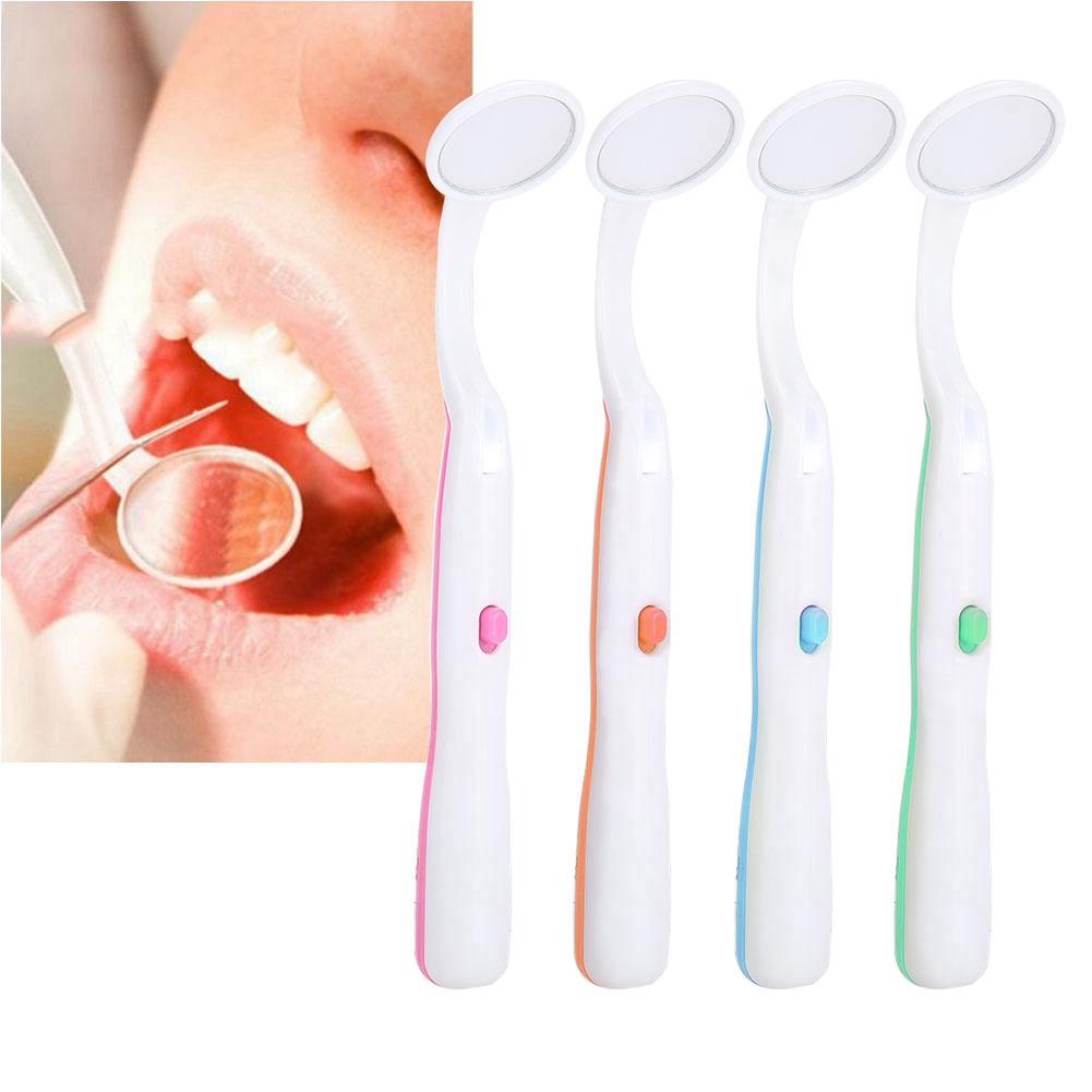 Professional Dentist Teeth Inspection Oral Mirror Dental Care Tool With LED Light
