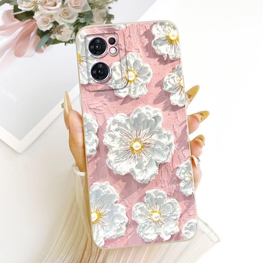 New Fashion Painting Phone Case For Oppo Find X5 Lite FindX5 X5 Pro Funda Soft Matte Silicone Bow Pattern Cartoon Cat Covers