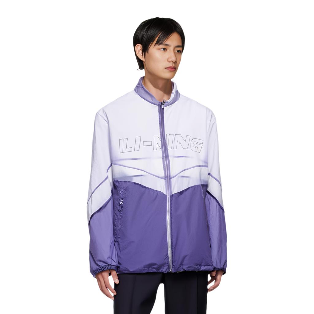 Li Ning Sports Lifestyle Series UPF 40+ Color Block Logo Letter Print Casual Sun Protection Clothing Unisex clothing Grass-Purple AJDT501-4