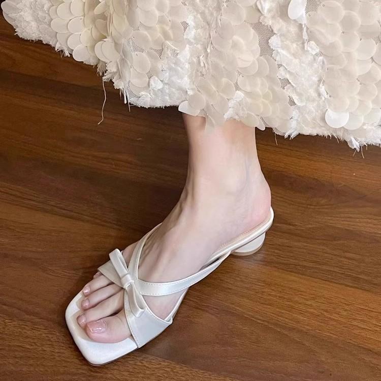 Coarse Heel French Cool Slippers Women's Summer Wear 2025 New Fairy Temperament Evening with Skirt High Heel Strappy Sandals