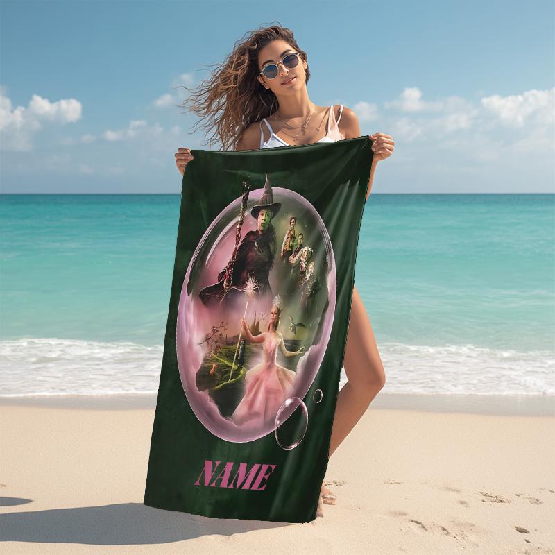 Personalized Magic Transformation Beach Towel Microfiber Beach Towel Thin Absorbent for Beach Swimming Yoga Bath Sports. 0910259