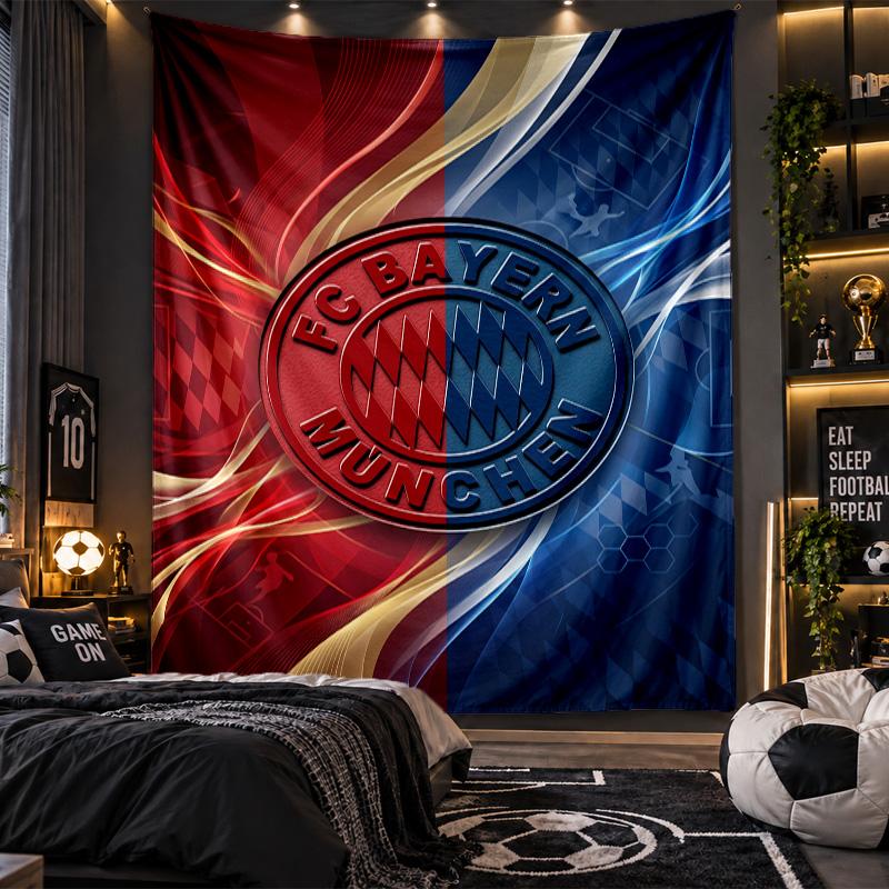 Nástěnná tapiserie s potiskem Bayern Mnichov, látka do obývacího pokoje, ložnice, domácí dekorace