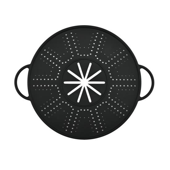 Anti-spill Lid Silicone High Temperature Resistant Reusable Kitchen Cover with Anti-scald Handrails Steam Hole Design