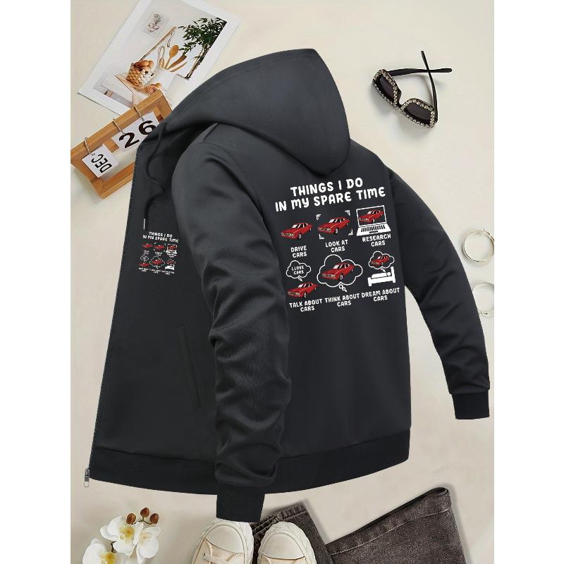 

Warm Hooded Coat for Men Drawstring Hood Thickened Lining Fall Winter Streetwear S
