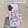 Q-version Blue Butterfly For iPhone 17 Air 16 E 15 Plus 14 Pro Max 13 12 Mini 11 5 6 7 8 Plus XR XSMax SE Black Glass Phone Case