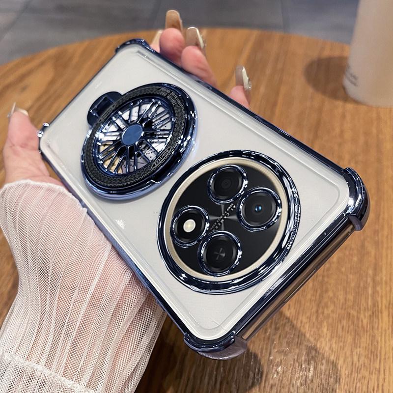 

Huawei Enjoy 90promax/90plus Transparent Phone Case with Stand & Full Coverage Lens Film Enjoy 90