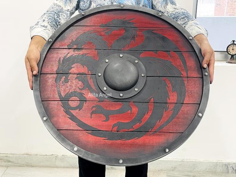 Dragon Shield: Game of Thrones Inspired Cosplay - Wooden Viking Shield