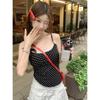 Summer Korean Style Lace Polka Dot Cotton Camisole T-Shirt