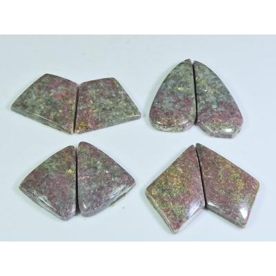 30-32 MM Natural Rhodonite Matched Pair Fancy Loose Gemstone 4 Pair Lot A-602