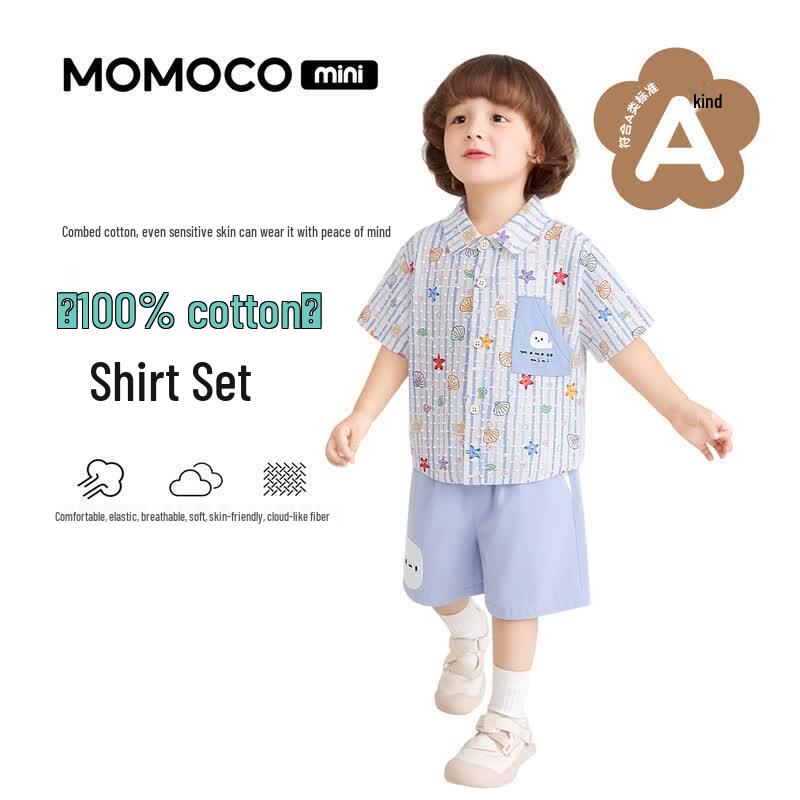 MOMOCO Summer Boys Fashion Shirt Set 90