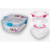 Boîte à repas - sistema - salad to go - 1,1l - carré - transparent et multicolore