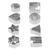24Pcs Biscuit Mold Set Stainless Steel Mini Cookie Cutter Metal Fondant Cutter Geometric Shape for Cake Snack