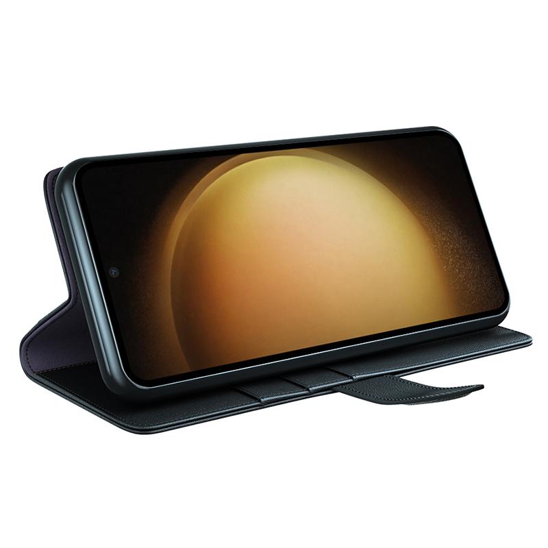 For Samsung Galaxy S24+ Case Genuine Split Leather Phone Cover with Wallet Stand