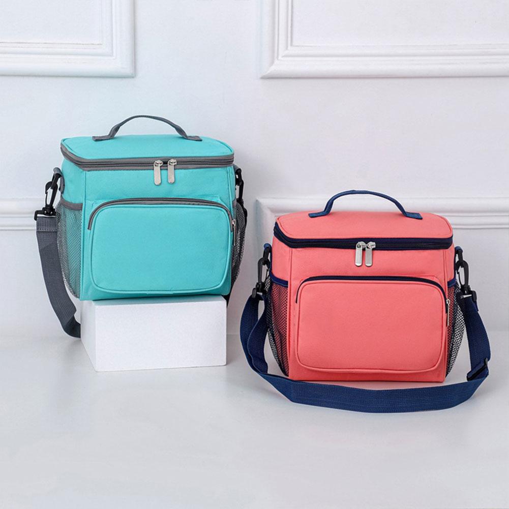 Insulated Lunch Bag Wide-Open Cooler Bag Large Capacity Picnic Organizer Bag Adjustable Shoulder Strap for Picnic Hiking Beach