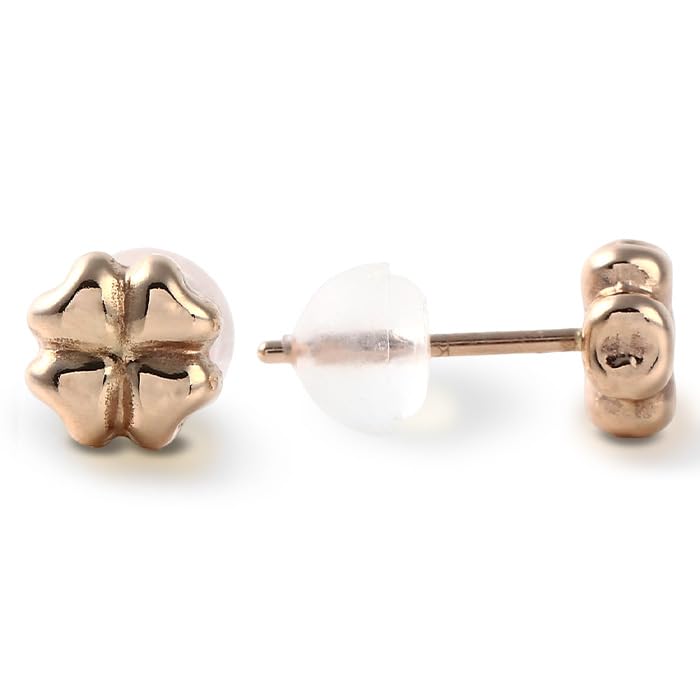 

Clover earrings for for both can be worn all the pink gold [OKKO] weddings, invitations, K18, ears, time, small, simple, four-leaf clover,