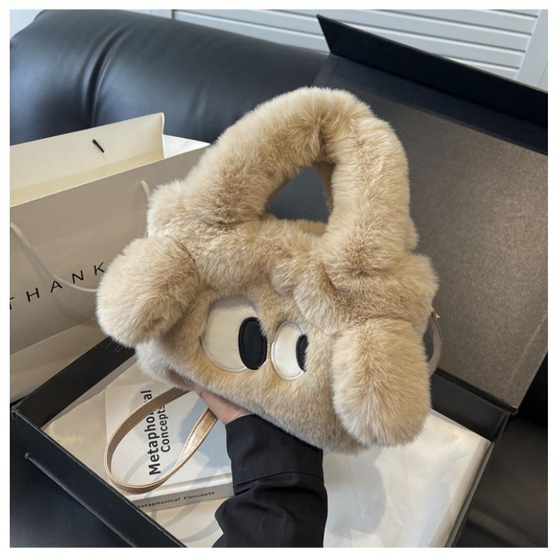 

Plush bag women s large-capacity new autumn and winter casual cute crossbody portable fluffy bucket bag легкие хаки