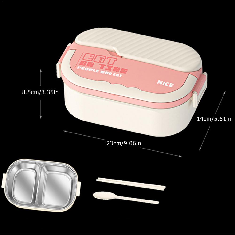 

Контейнеры для ланча для взрослых Изолированный ланч-бокс Герметичный стальной контейнер для ланча Салатный ланч-бокс большой вместимости с отделениями розовый