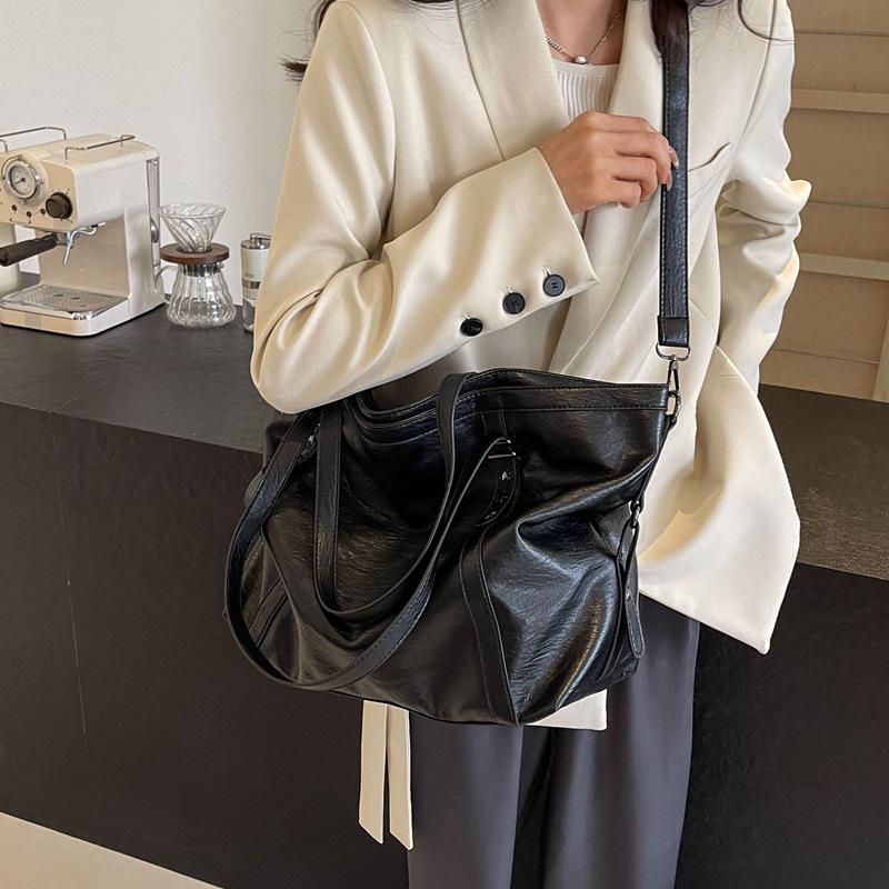 Borsa a tracolla e a spalla retrò da donna di grande capacità - Borsa tote versatile da pendolare