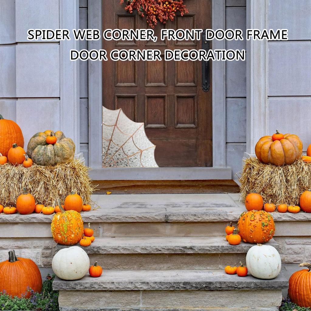 Halloween Spider Web Corner Decoration Frightful Halloween Glass Spiderweb Door Corner Elegant Home Hanging Ornament