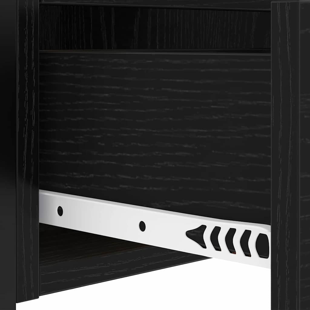 Nightstand Set of 2 Black Oak Effect 40 X 31 X 60 Cm