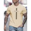Men's Short Sleeved T-shirt, Round Neck Top, Letter Pattern Print, Comfortable, Casual, Summer, Loose Size