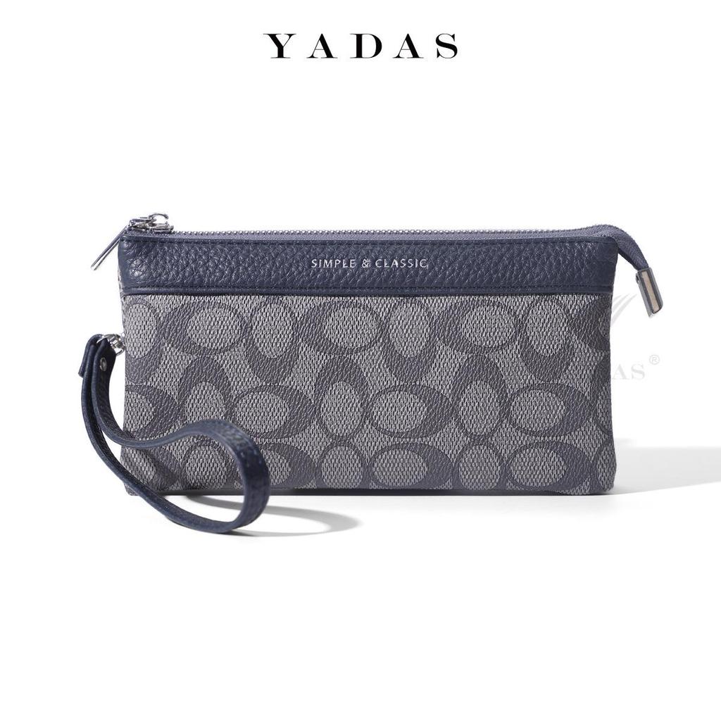 YADAS Ladies' Classic Oval Print Zipper Wristlet Bag - PU Leather