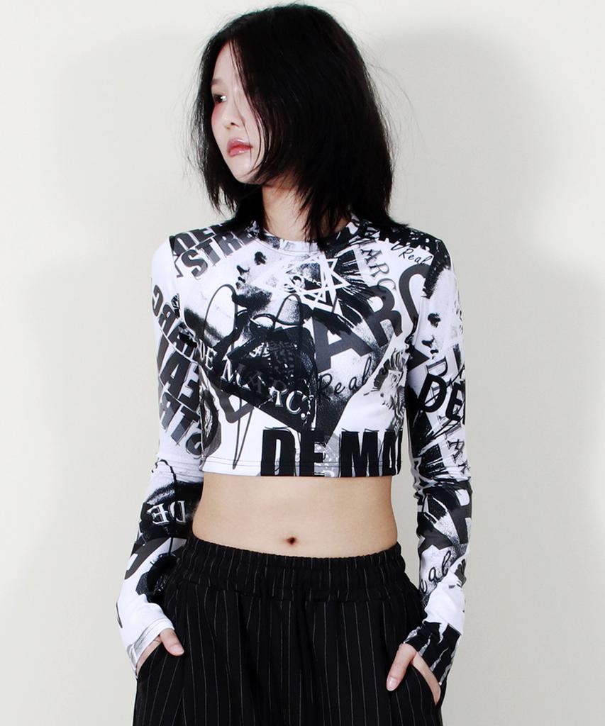 Deumakeu Punk Graphic Crop T-Shirt