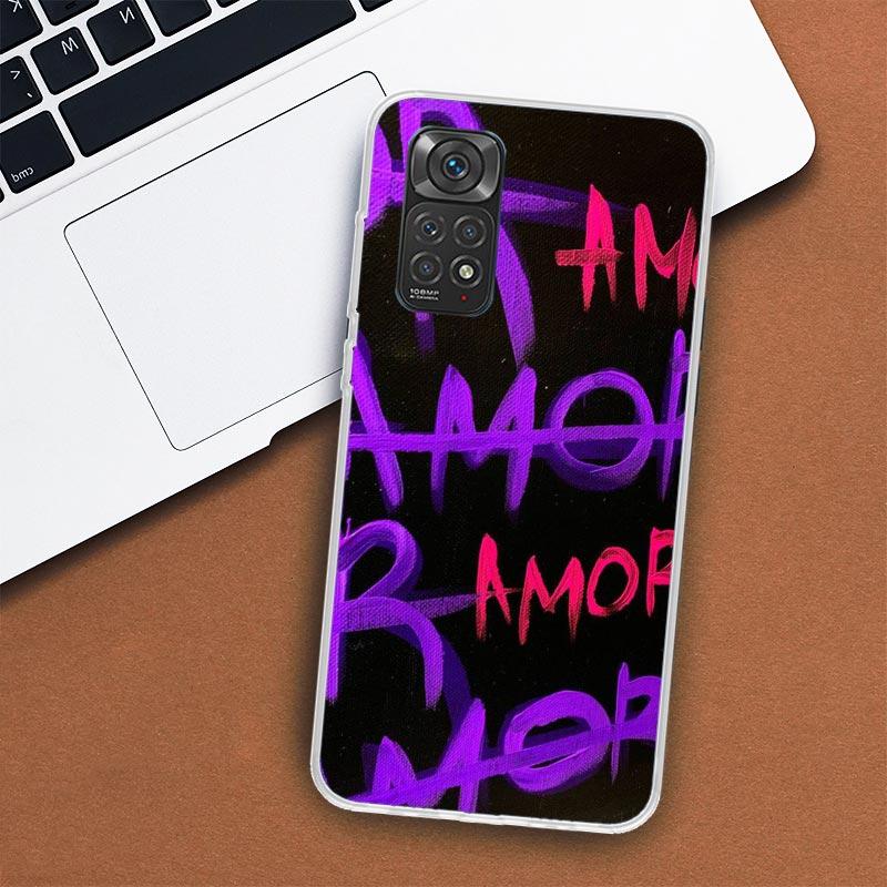 AMOR Toto je láska Pouzdro na telefon pro Xiaomi Redmi Note 13 12 12S 11 11S 10 10S 9 9S 11T 11E Pro Plus 8 8T 7 + Kryt Coque