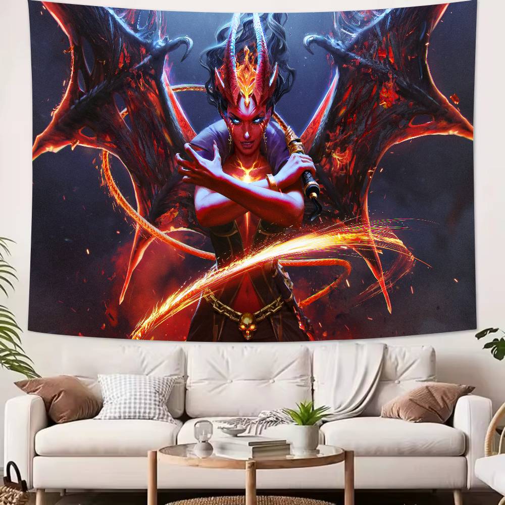 Large Cool Fashion XL Dota 2 Gaming Tapestry Popular Room Decoration Wall Tapestry Art Room Home Decor Wall Art Decor