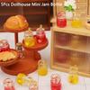 5Pcs 1/12 Dollhouse Simulation Mini Glass Jar Jam Model Dollhouse Kitchen Decoration Dolls House Micro Scene Photo Props