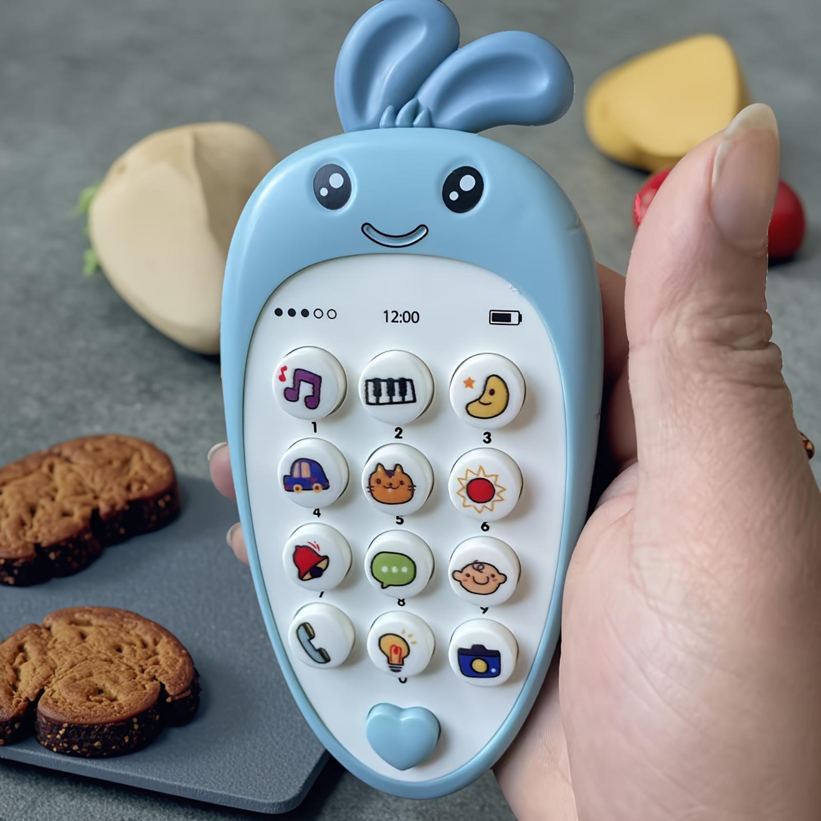 

Musical Carrot Toy Phone Early Learning Educational Device with Built-in Lights and Songs Interactive Toddler Phone Developmental Toy for Kids One Size синій