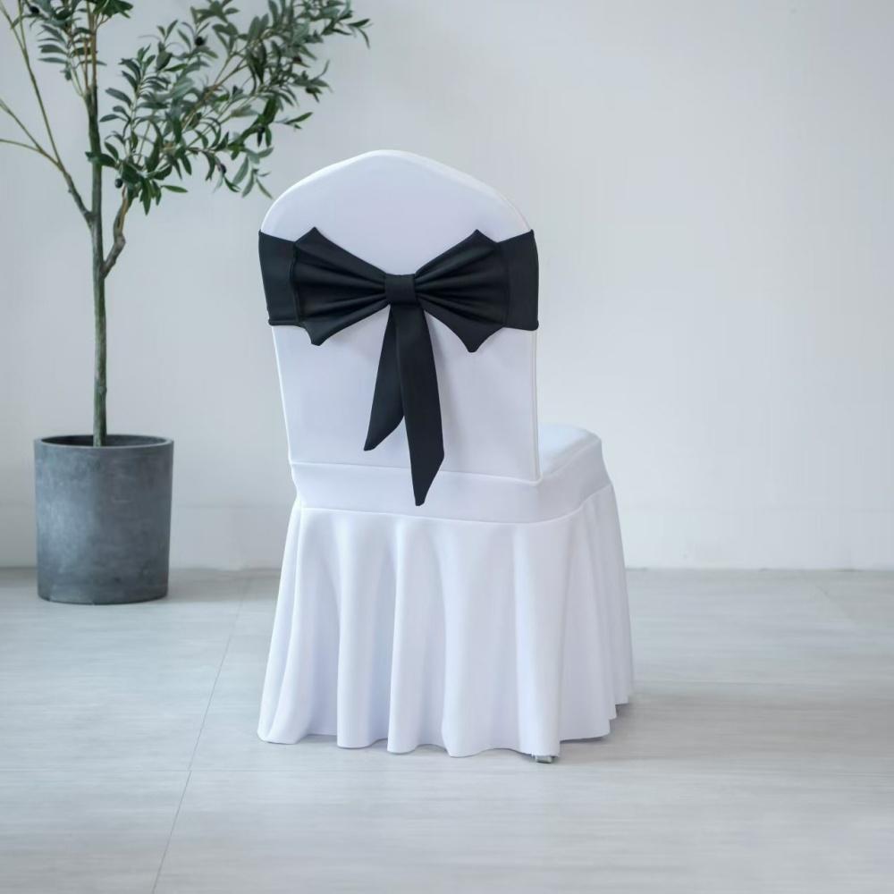 Christmas Chair Cover Bow New Sashes Elastic Bow Tie Chair Back Stretch Band Ribbons for Wedding Party Banquet Event Decoration