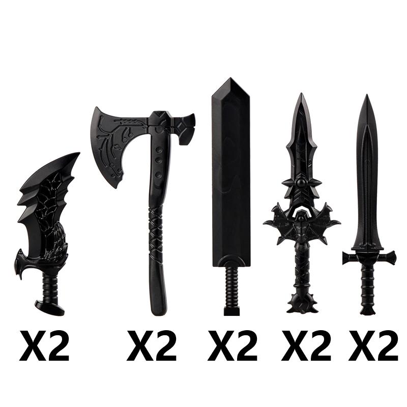MOC Medieval Building Block Soldier Figure Weapon Accessories Battle Axe Bow Arrow Sword Sheath Shield Assembly Puzzle Brick Toy