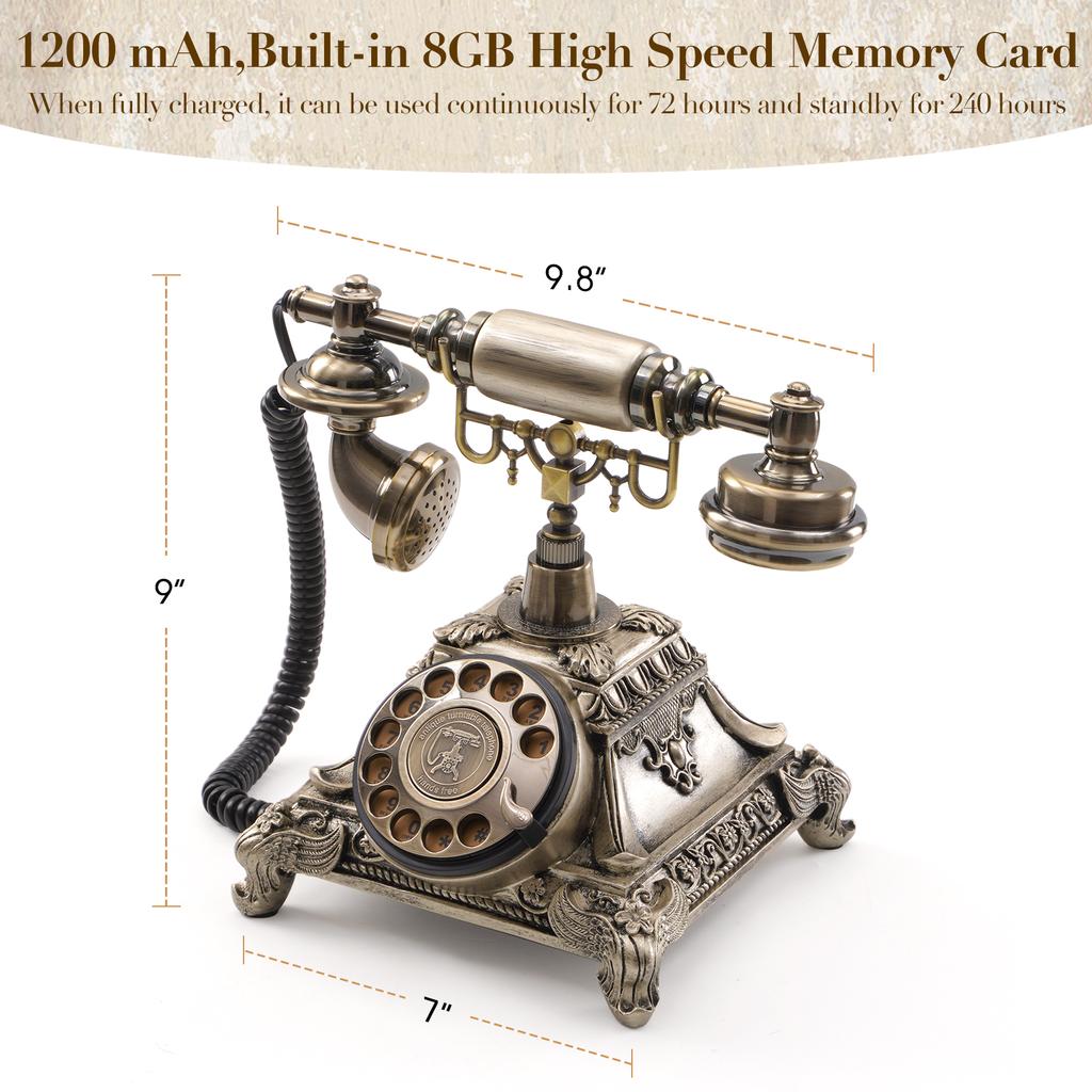 Audio Message Book Voice Record Vintage Telephone Recorder Wedding Phone Customized with Voicemail
