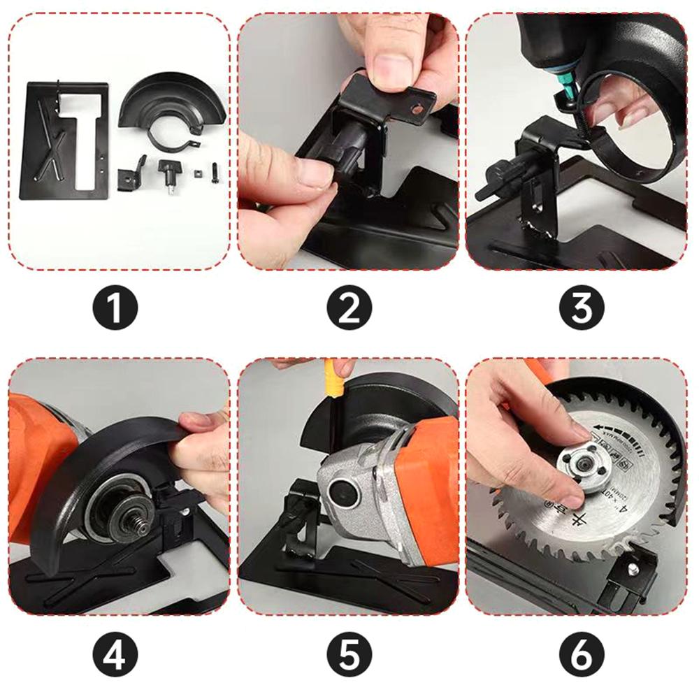 Vastar Nastavitelný Držák Úhlové Brusky Stojan Držák Stroj na Řezání Kovu Zesílená Řezací Základna Ochranný Kryt Opěrné Nástroje