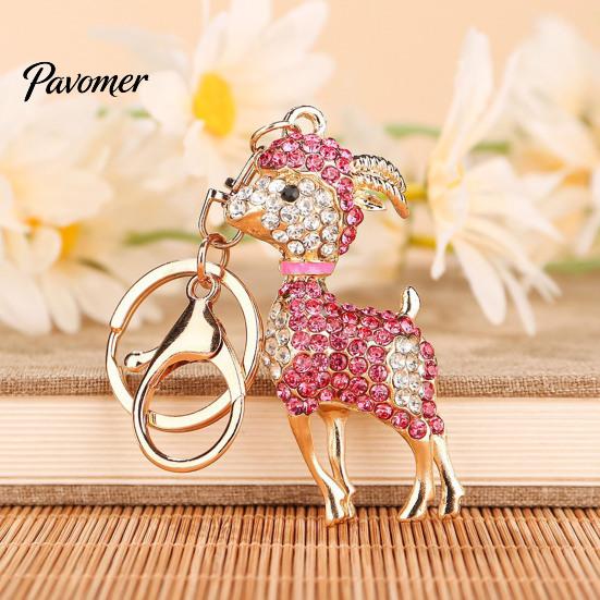Rhinestone Goat Keychain Bling Lamb for Backpack, Metal Car Key Animal Theme Ring, Sheep Pendant Backpacks and Handbags Chain Decoration