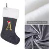 Holiday Christmas Stocking with Faux Fur Cuff Embroidered Letter A Design Classic Hanging Decoration for Fireplace Mantel or Wall Display