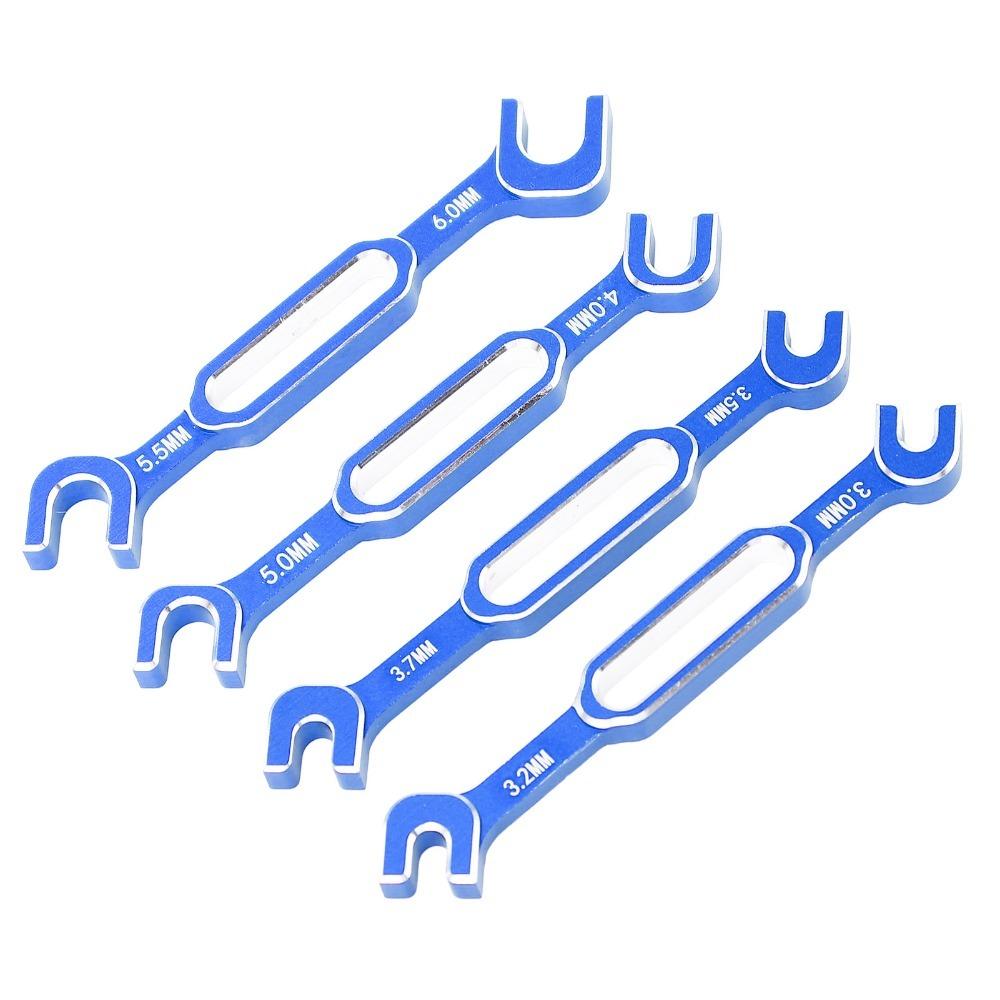 4Pcs/Set Aluminum Alloy RC Car Wrenches 3.0-6.0mm RC Maintenance Spanner  For RC Cars