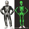 Kids Glow In the Dark Skeleton Ghost Jumpsuit Halloween Cosplay Stage Costume